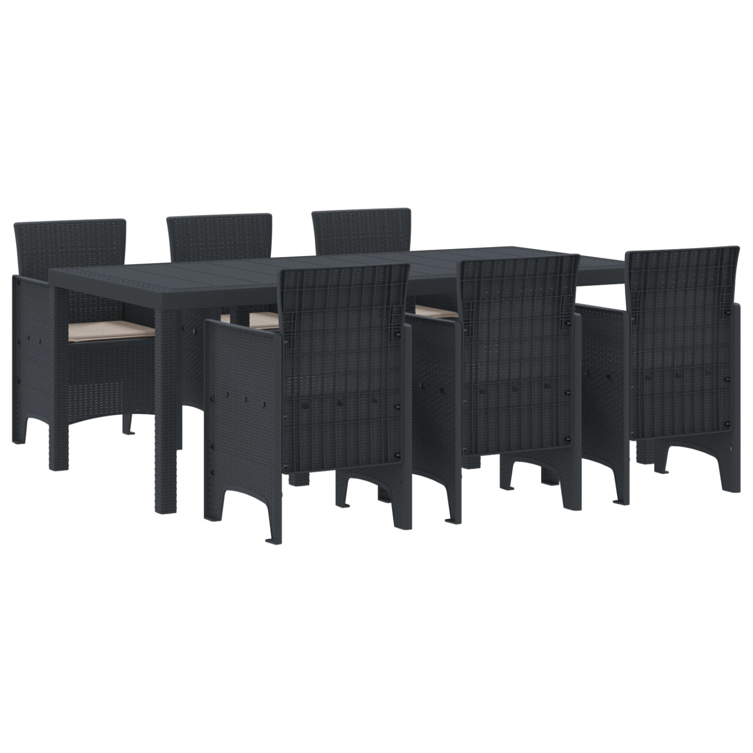 vidaXL 7-Teiliges Garten Essset mit Kissen Anthrazit Poly-Rattan 3378713 vidaXL 7-Teiliges Garten Essset mit Kissen Anthrazit Poly-Rattan 3378713 von VIDAXL