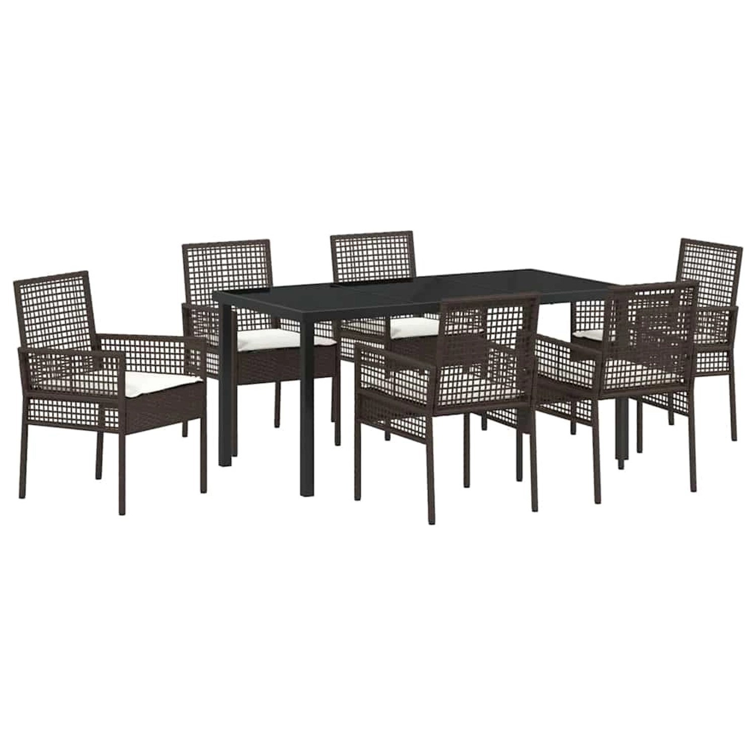 vidaXL 7-Teiliges Garten Essset mit Kissen Braun Poly Rattan 3379874 vidaXL 7-Teiliges Garten Essset mit Kissen Braun Poly Rattan 3379874 von VIDAXL
