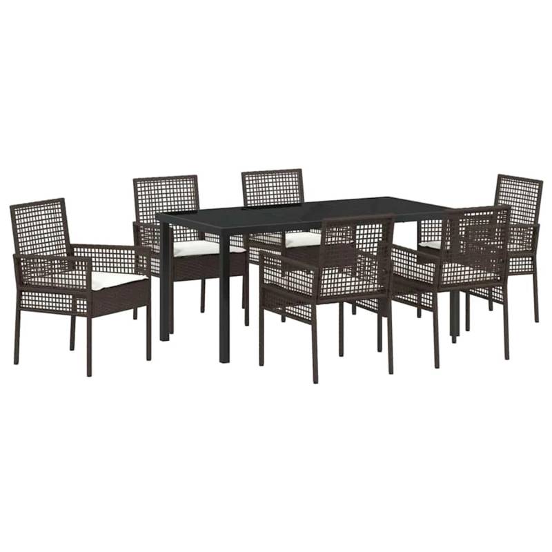 vidaXL 7-Teiliges Garten Essset mit Kissen Braun Poly Rattan 3379874 vidaXL 7-Teiliges Garten Essset mit Kissen Braun Poly Rattan 3379874 von VIDAXL
