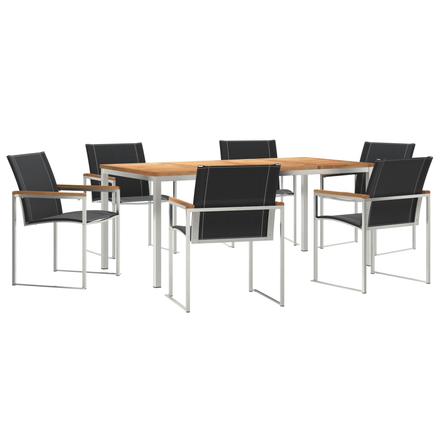 vidaXL 7-Teiliges Garten Esstisch Set aus Massivem Akazienholz 3334818 vidaXL 7-Teiliges Garten Esstisch Set aus Massivem Akazienholz 3334818 von VIDAXL