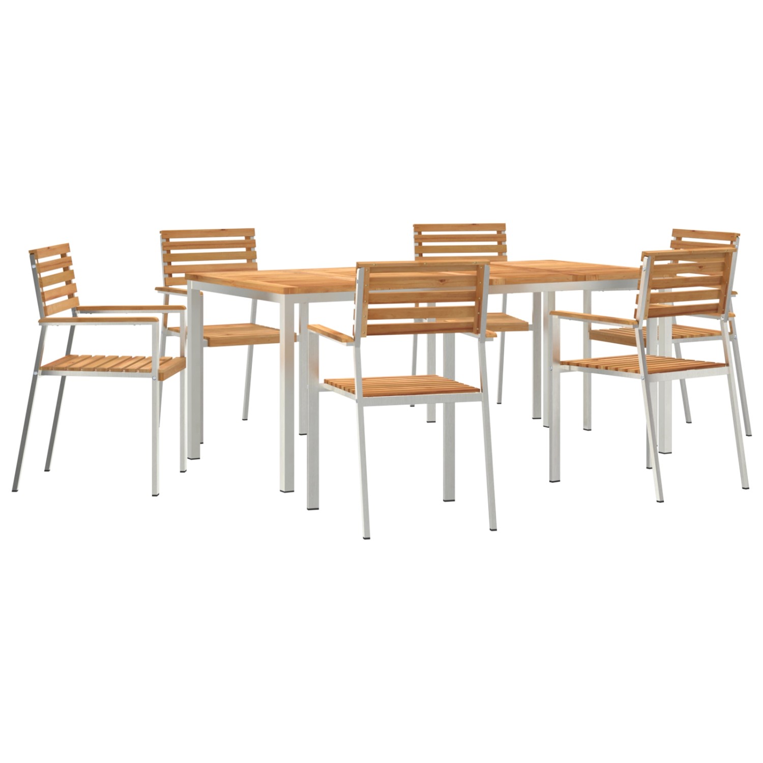 vidaXL 7-Teiliges Garten Esstisch Set aus Massivem Teakholz 3334786 vidaXL 7-Teiliges Garten Esstisch Set aus Massivem Teakholz 3334786 von VIDAXL