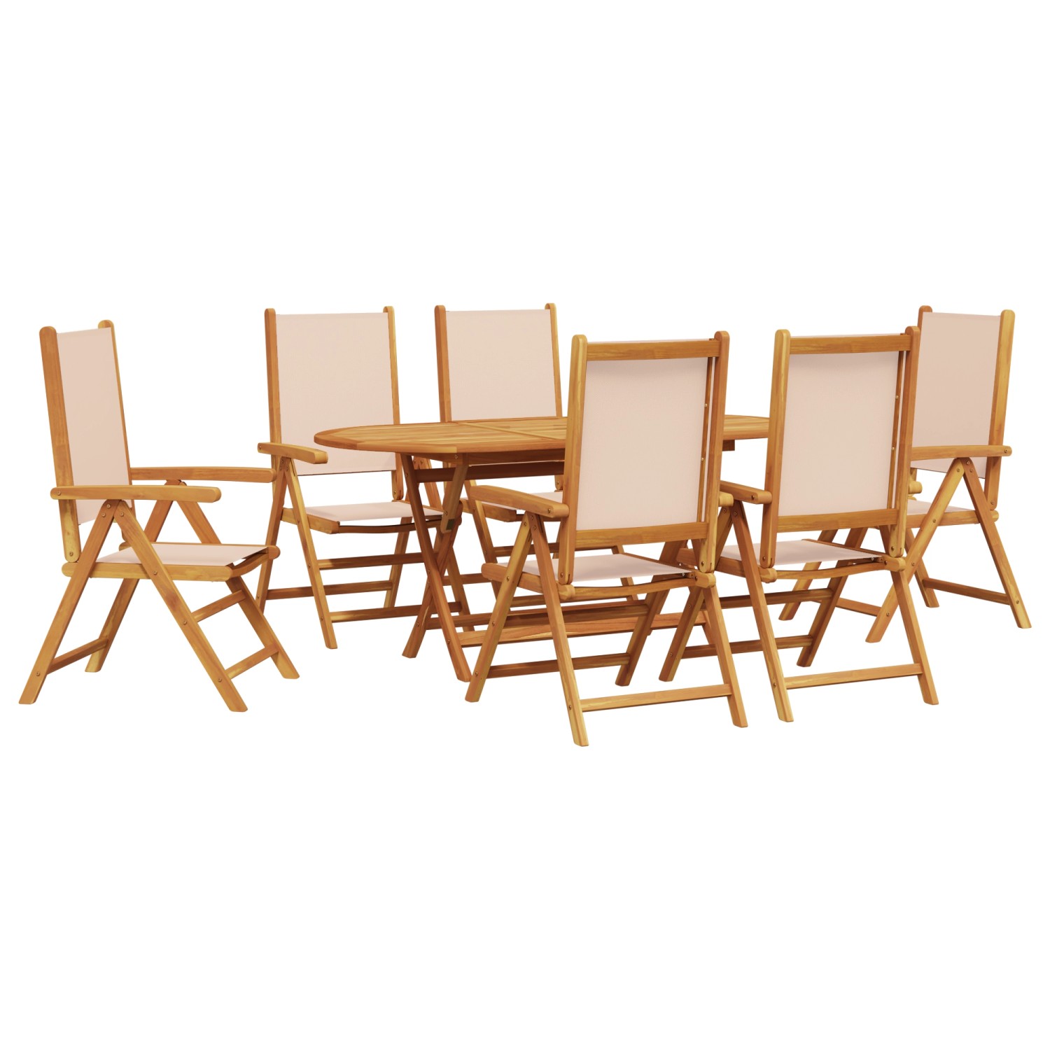 vidaXL 7-Teiliges Garten Esstischset Beige aus Solidem Akazienholz 3375749 vidaXL 7-Teiliges Garten Esstischset Beige aus Solidem Akazienholz 3375749 von VIDAXL