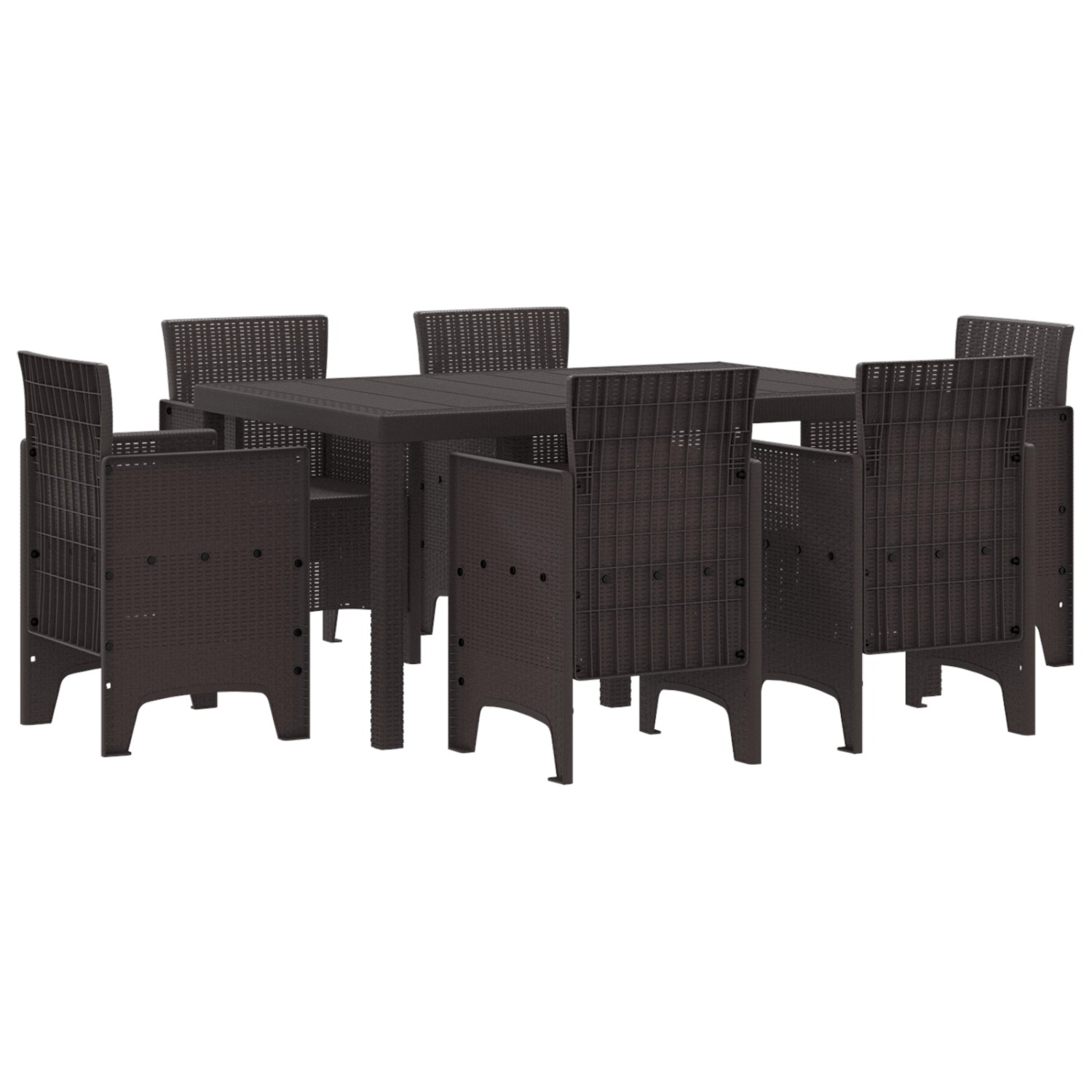 vidaXL 7-Teiliges Garten-Esszimmer-Set Braun Poly-Rattan 3378557 vidaXL 7-Teiliges Garten-Esszimmer-Set Braun Poly-Rattan 3378557 von VIDAXL