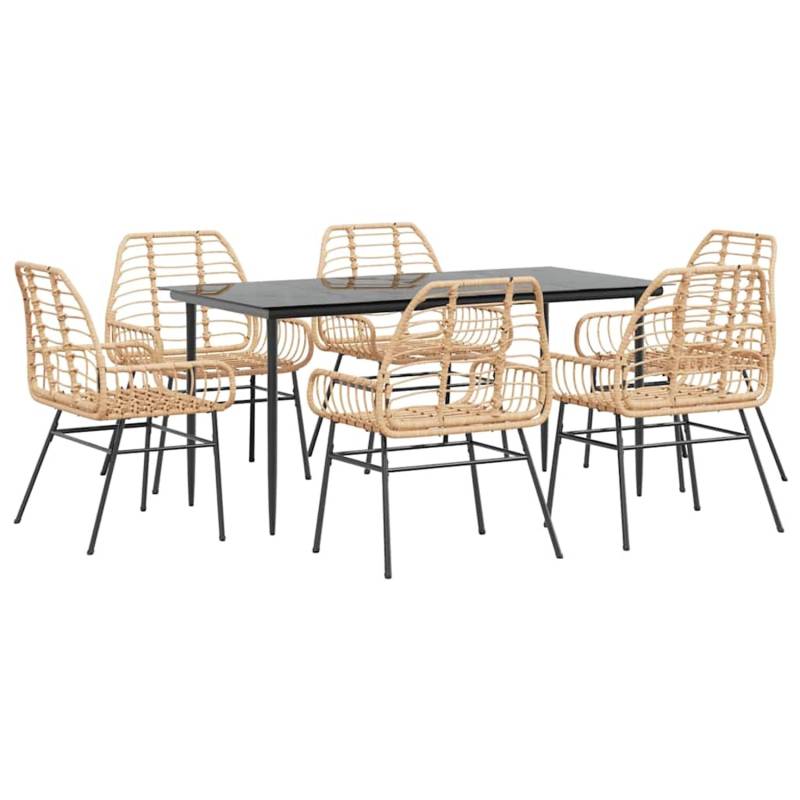 vidaXL 7-Teiliges Garten-Esszimmerset Braun Poly Rattan Glas 3334447 vidaXL 7-Teiliges Garten-Esszimmerset Braun Poly Rattan Glas 3334447 von VIDAXL