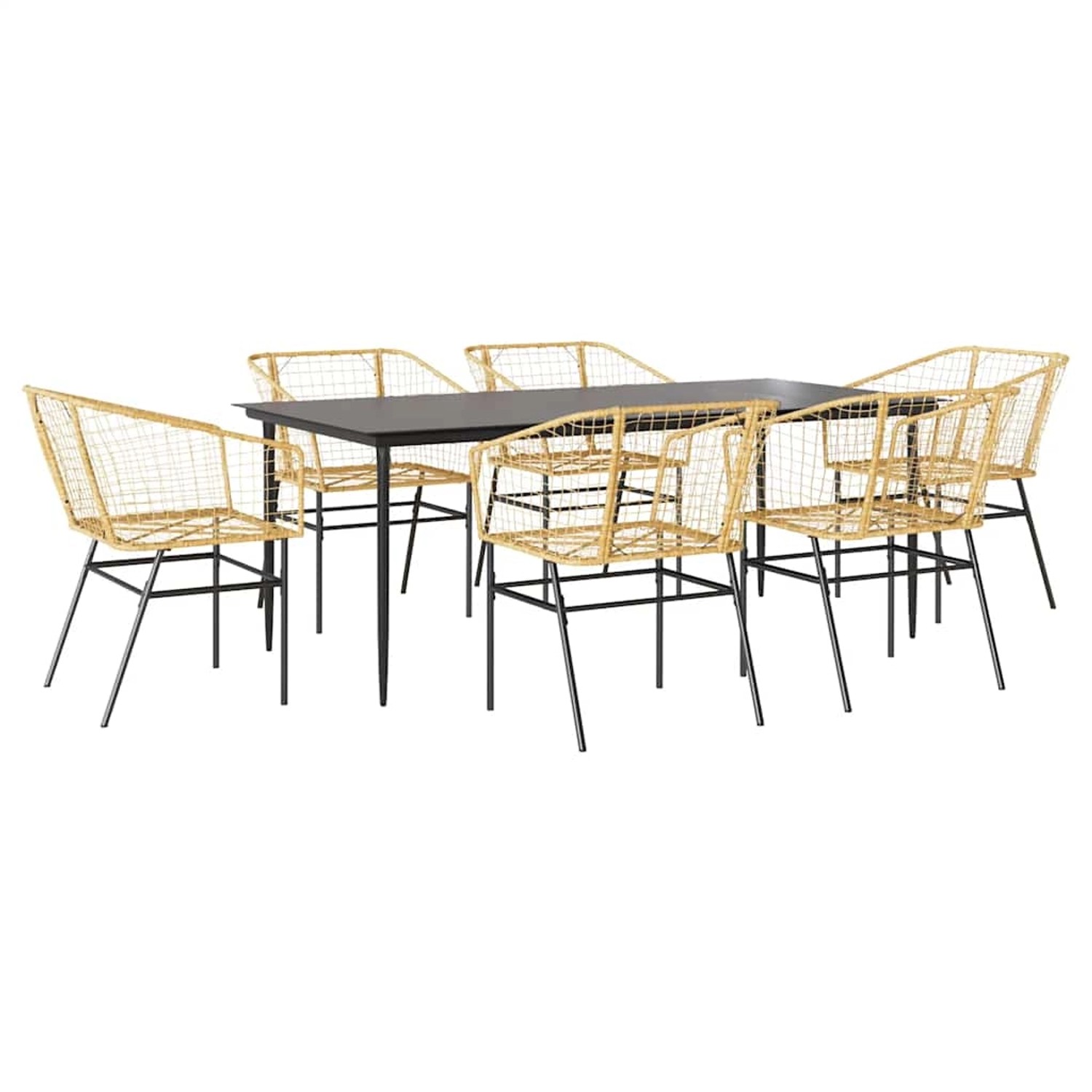 vidaXL 7-Teiliges Garten-Esszimmerset Braun Poly Rattan Glas 3334497 vidaXL 7-Teiliges Garten-Esszimmerset Braun Poly Rattan Glas 3334497 von VIDAXL