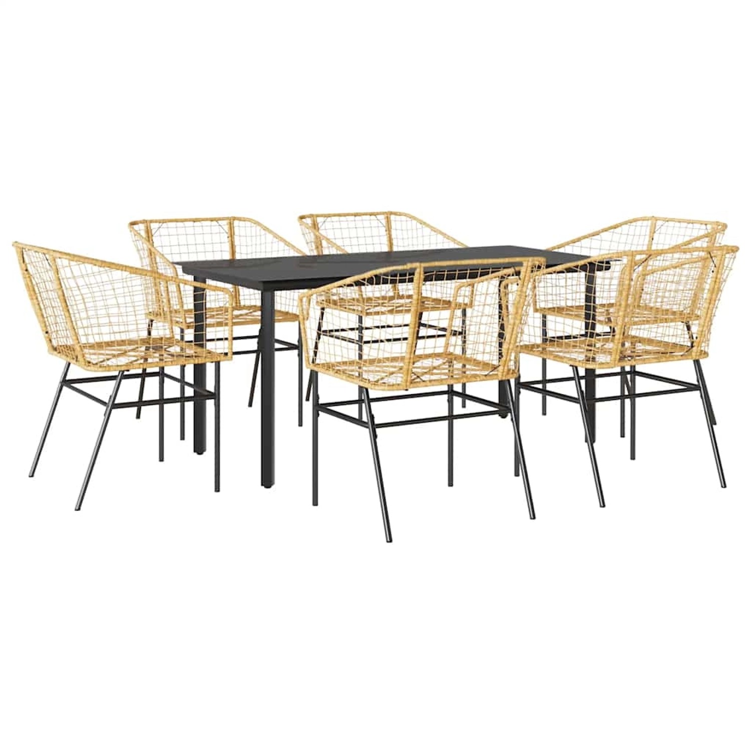 vidaXL 7-Teiliges Garten-Esszimmerset Braun Poly Rattan Glas 3334594 vidaXL 7-Teiliges Garten-Esszimmerset Braun Poly Rattan Glas 3334594 von VIDAXL