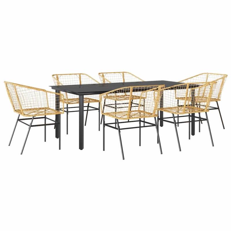 vidaXL 7-Teiliges Garten-Esszimmerset Braun Poly Rattan Glas 3334595 vidaXL 7-Teiliges Garten-Esszimmerset Braun Poly Rattan Glas 3334595 von VIDAXL