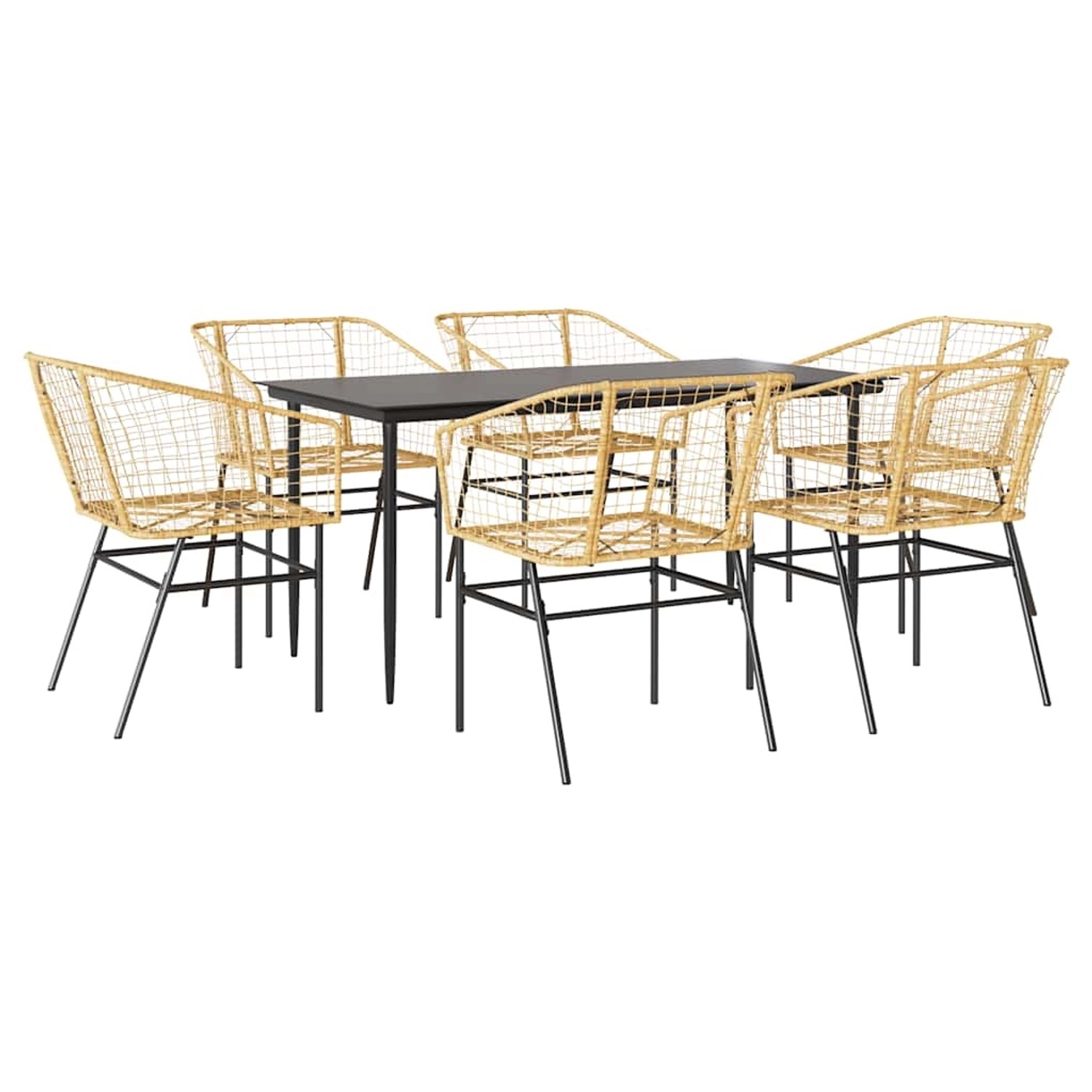 vidaXL 7-Teiliges Garten-Esszimmerset Poly Rattan Glas 3334496 vidaXL 7-Teiliges Garten-Esszimmerset Poly Rattan Glas 3334496 von VIDAXL