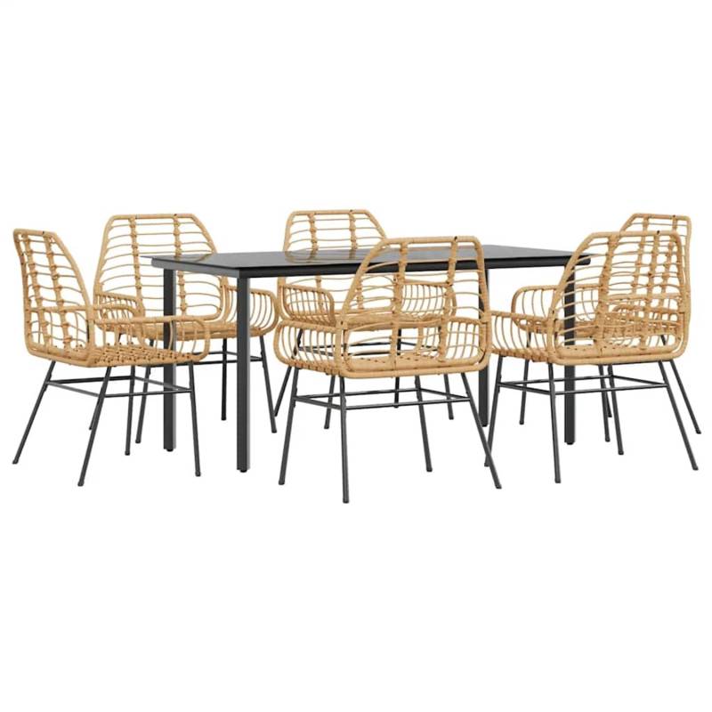 vidaXL 7-Teiliges Garten-Esszimmerset Poly Rattan Glas 3334545 vidaXL 7-Teiliges Garten-Esszimmerset Poly Rattan Glas 3334545 von VIDAXL