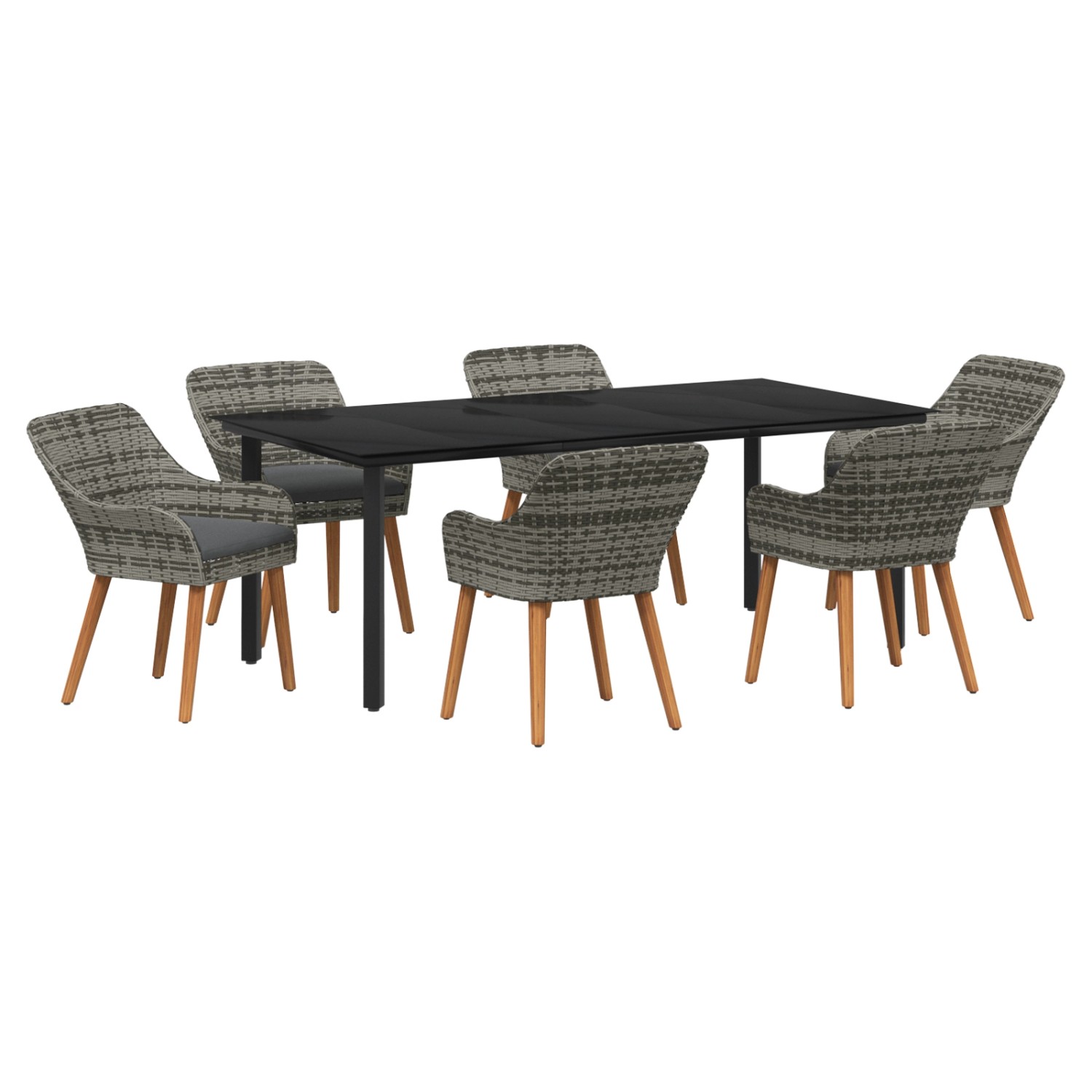 vidaXL 7-Teiliges Gartenspeiseset Grau Poly-Rattan 3261689 vidaXL 7-Teiliges Gartenspeiseset Grau Poly-Rattan 3261689 von VIDAXL