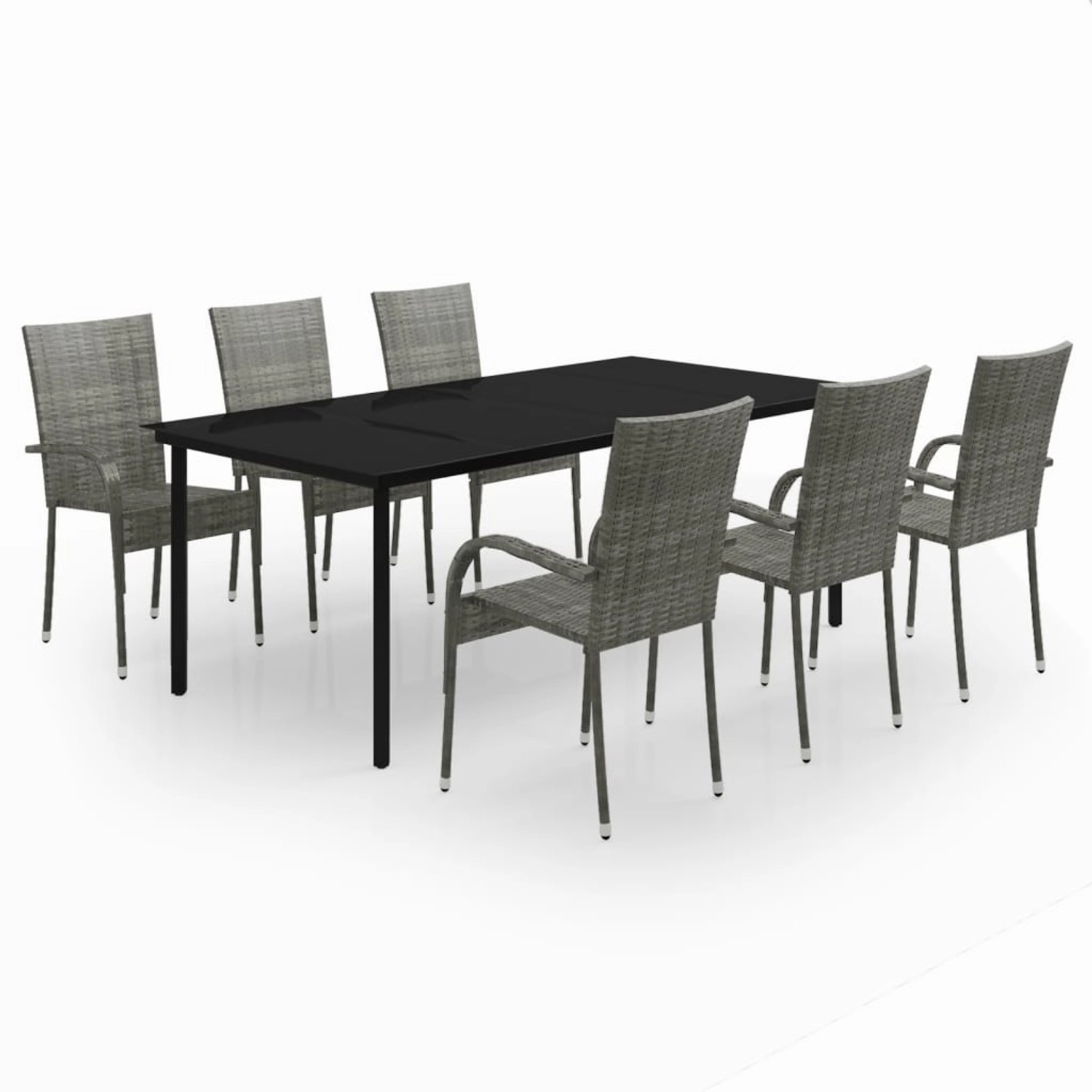 vidaXL 7-Tlg Garten-Essgruppe Grau und Schwarz 3099393 vidaXL 7-Tlg Garten-Essgruppe Grau und Schwarz 3099393 von VIDAXL