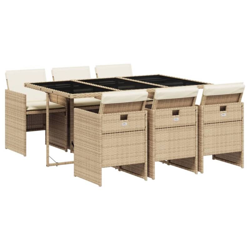vidaXL 7-Tlg Garten-Essgruppe mit Kissen Beige Poly Rattan 3277677 vidaXL 7-Tlg Garten-Essgruppe mit Kissen Beige Poly Rattan 3277677 von VIDAXL