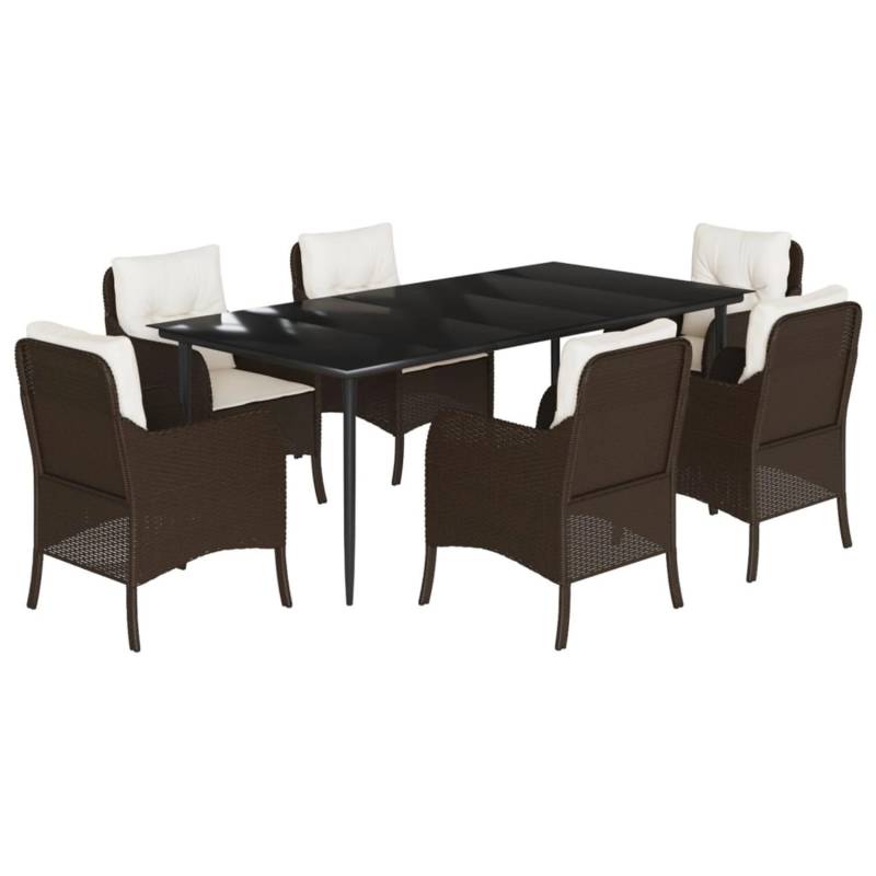 vidaXL 7-Tlg Garten-Essgruppe mit Kissen Braun Poly Rattan 3211939 vidaXL 7-Tlg Garten-Essgruppe mit Kissen Braun Poly Rattan 3211939 von VIDAXL