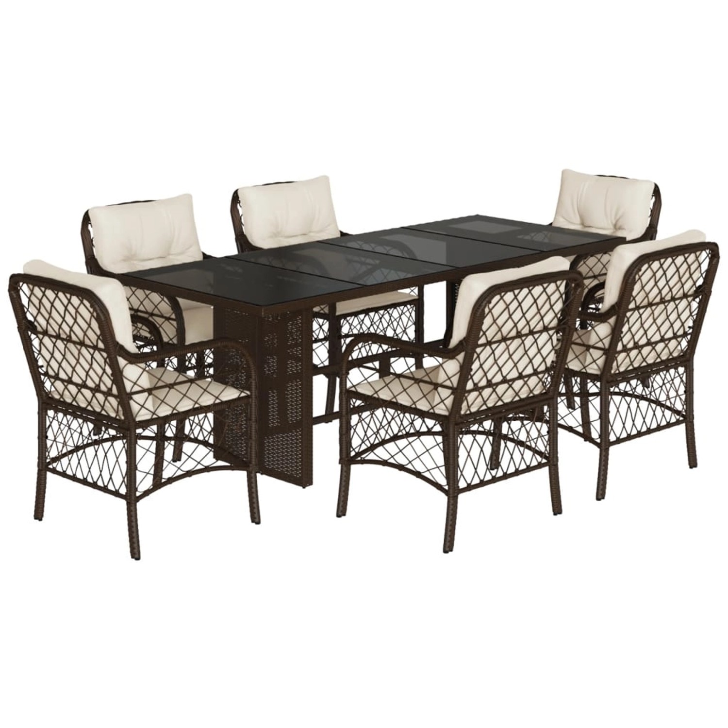 vidaXL 7-Tlg Garten-Essgruppe mit Kissen Braun Poly Rattan 3212058 vidaXL 7-Tlg Garten-Essgruppe mit Kissen Braun Poly Rattan 3212058 von VIDAXL
