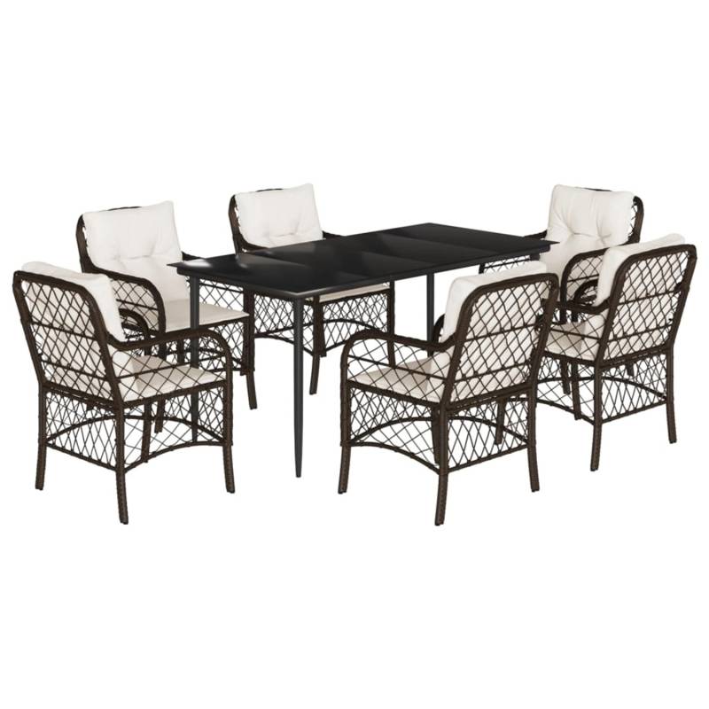 vidaXL 7-Tlg Garten-Essgruppe mit Kissen Braun Poly Rattan 3212114 vidaXL 7-Tlg Garten-Essgruppe mit Kissen Braun Poly Rattan 3212114 von VIDAXL