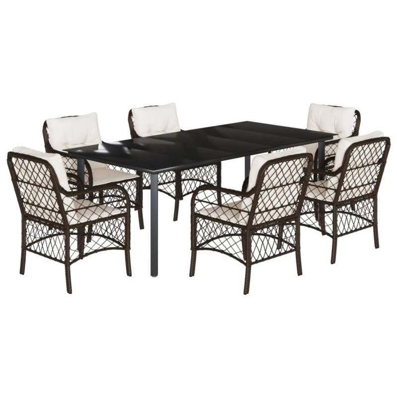 vidaXL 7-Tlg Garten-Essgruppe mit Kissen Braun Poly Rattan 3212122 vidaXL 7-Tlg Garten-Essgruppe mit Kissen Braun Poly Rattan 3212122 von VIDAXL