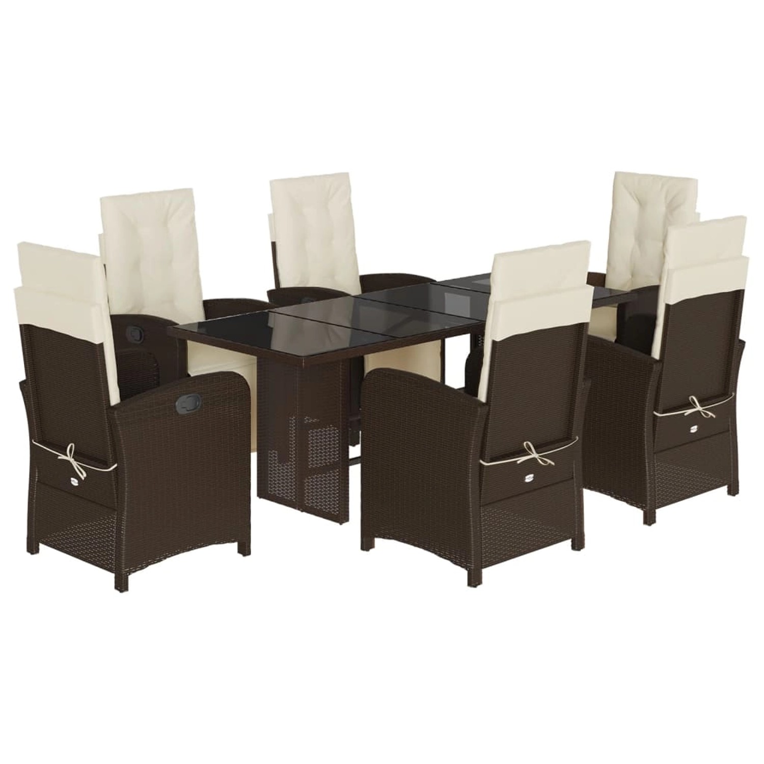 vidaXL 7-Tlg Garten-Essgruppe mit Kissen Braun Poly Rattan 3212490 vidaXL 7-Tlg Garten-Essgruppe mit Kissen Braun Poly Rattan 3212490 von VIDAXL