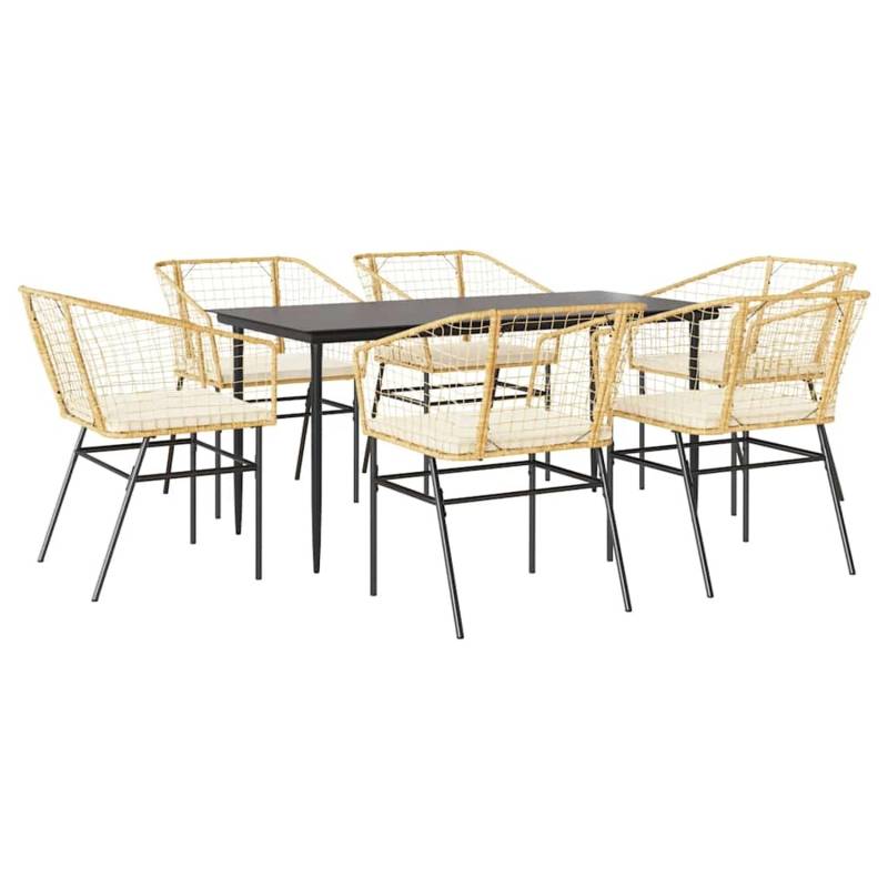 vidaXL 7-Tlg Garten-Essgruppe mit Kissen Braun Poly Rattan Glas 3334510 vidaXL 7-Tlg Garten-Essgruppe mit Kissen Braun Poly Rattan Glas 3334510 von VIDAXL