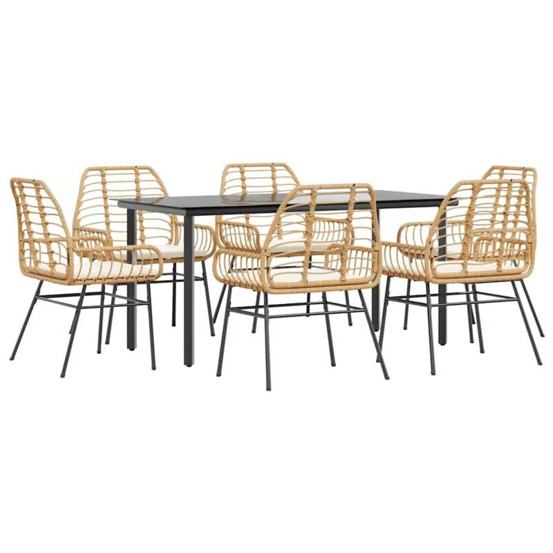 vidaXL 7-Tlg Garten-Essgruppe mit Kissen Braun Poly Rattan Glas 3334559 vidaXL 7-Tlg Garten-Essgruppe mit Kissen Braun Poly Rattan Glas 3334559 von VIDAXL
