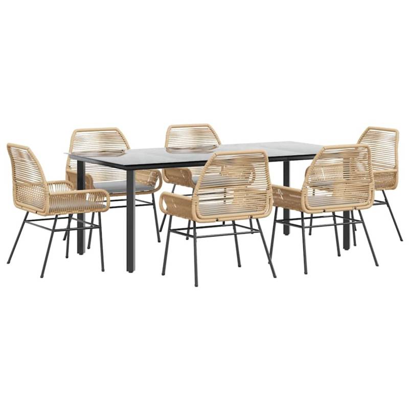 vidaXL 7-Tlg Garten-Essgruppe mit Kissen Braun Poly Rattan Glas 3334574 vidaXL 7-Tlg Garten-Essgruppe mit Kissen Braun Poly Rattan Glas 3334574 von VIDAXL