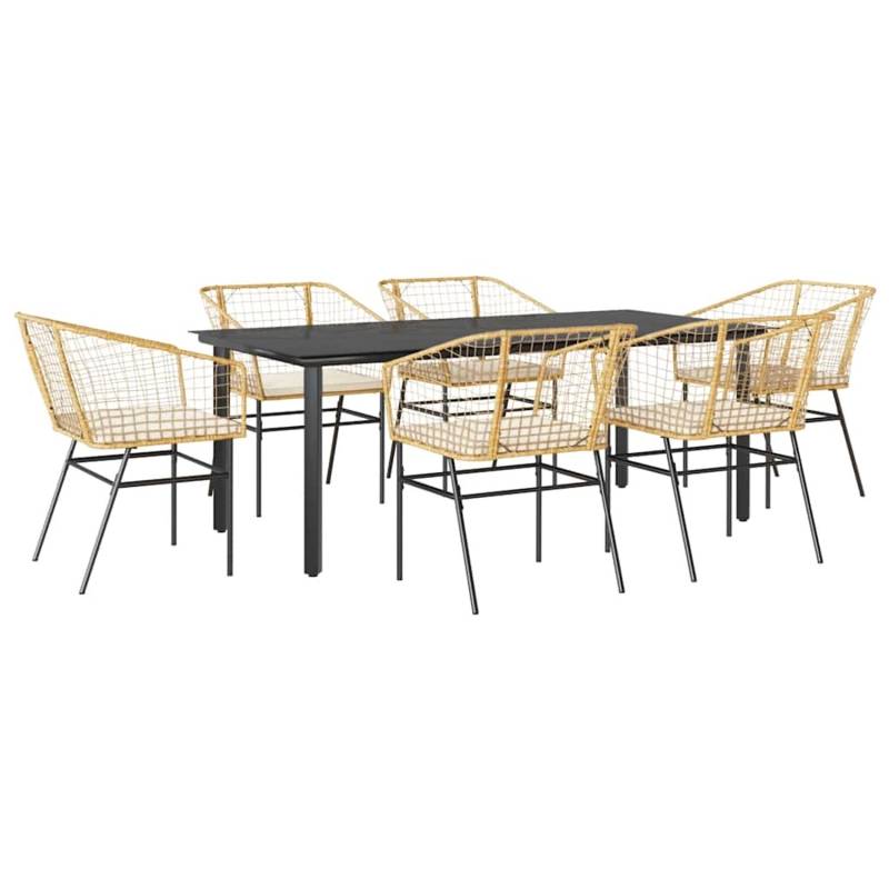 vidaXL 7-Tlg Garten-Essgruppe mit Kissen Braun Poly Rattan Glas 3334609 vidaXL 7-Tlg Garten-Essgruppe mit Kissen Braun Poly Rattan Glas 3334609 von VIDAXL