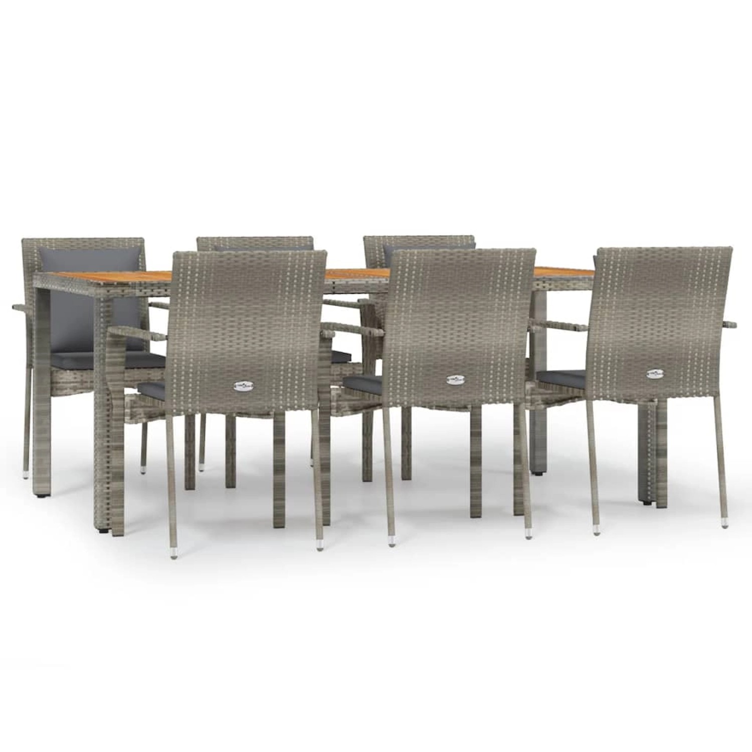vidaXL 7-Tlg Garten-Essgruppe mit Kissen Grau Poly Rattan 3184973 vidaXL 7-Tlg Garten-Essgruppe mit Kissen Grau Poly Rattan 3184973 von VIDAXL