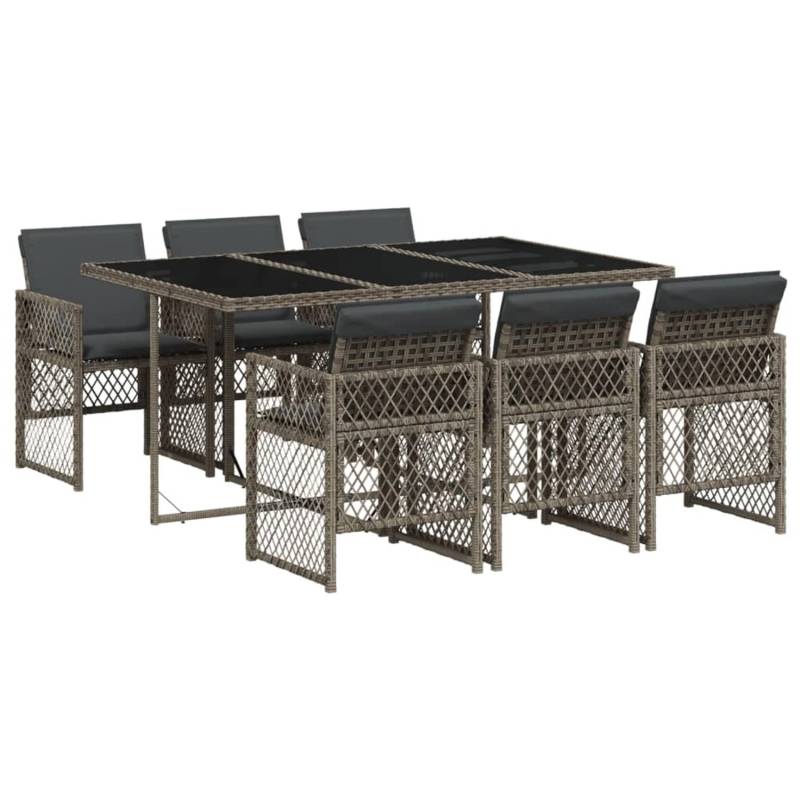 vidaXL 7-Tlg Garten-Essgruppe mit Kissen Grau Poly Rattan 3210728 vidaXL 7-Tlg Garten-Essgruppe mit Kissen Grau Poly Rattan 3210728 von VIDAXL
