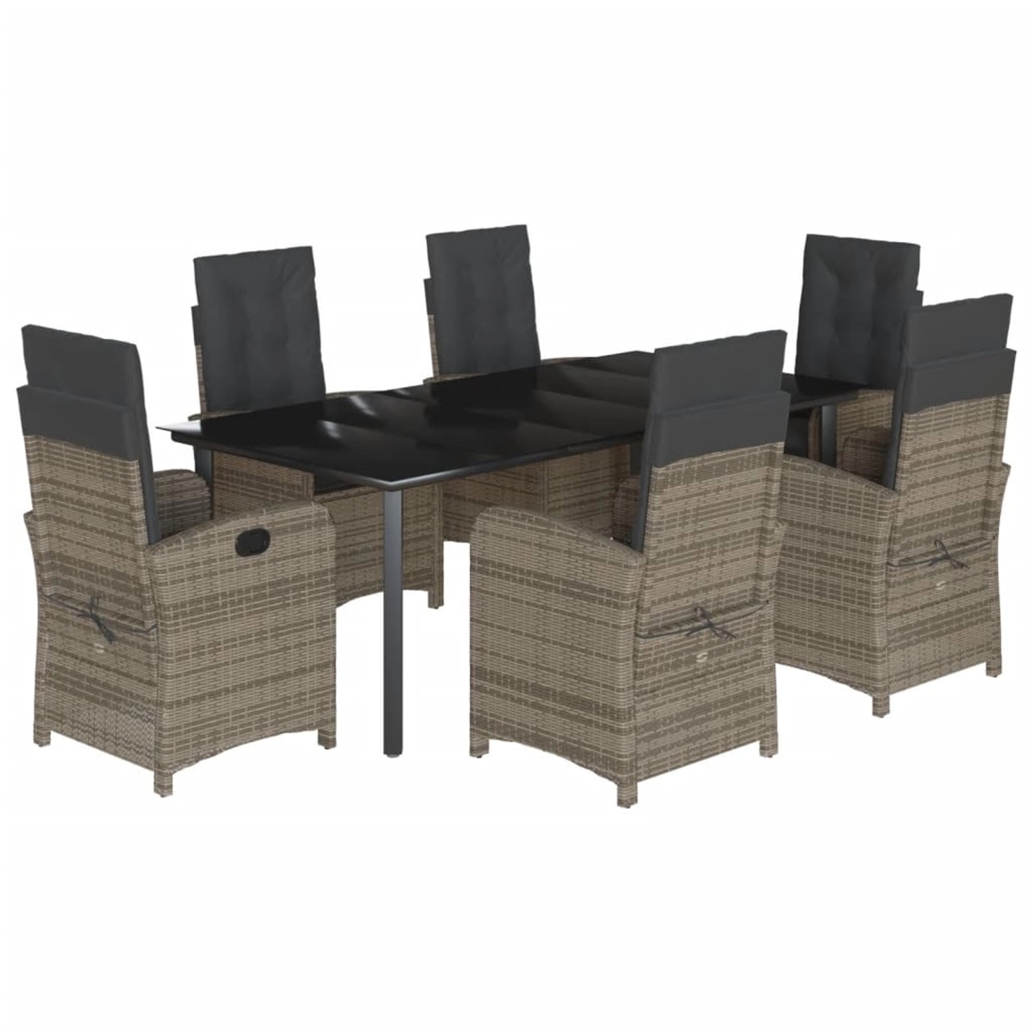 vidaXL 7-Tlg Garten-Essgruppe mit Kissen Grau Poly Rattan 3212367 vidaXL 7-Tlg Garten-Essgruppe mit Kissen Grau Poly Rattan 3212367 von VIDAXL