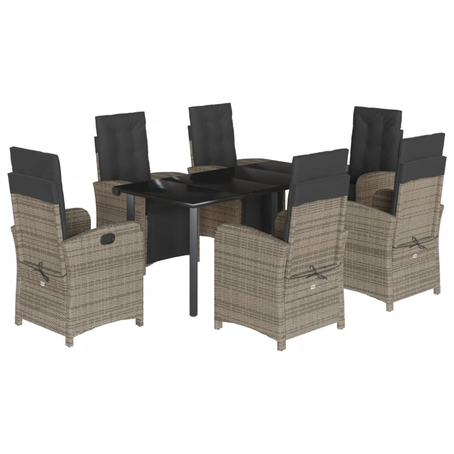 vidaXL 7-Tlg Garten-Essgruppe mit Kissen Grau Poly Rattan 3212567 vidaXL 7-Tlg Garten-Essgruppe mit Kissen Grau Poly Rattan 3212567 von VIDAXL