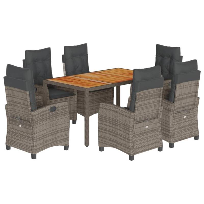 vidaXL 7-Tlg Garten-Essgruppe mit Kissen Grau Poly Rattan 3212676 vidaXL 7-Tlg Garten-Essgruppe mit Kissen Grau Poly Rattan 3212676 von VIDAXL