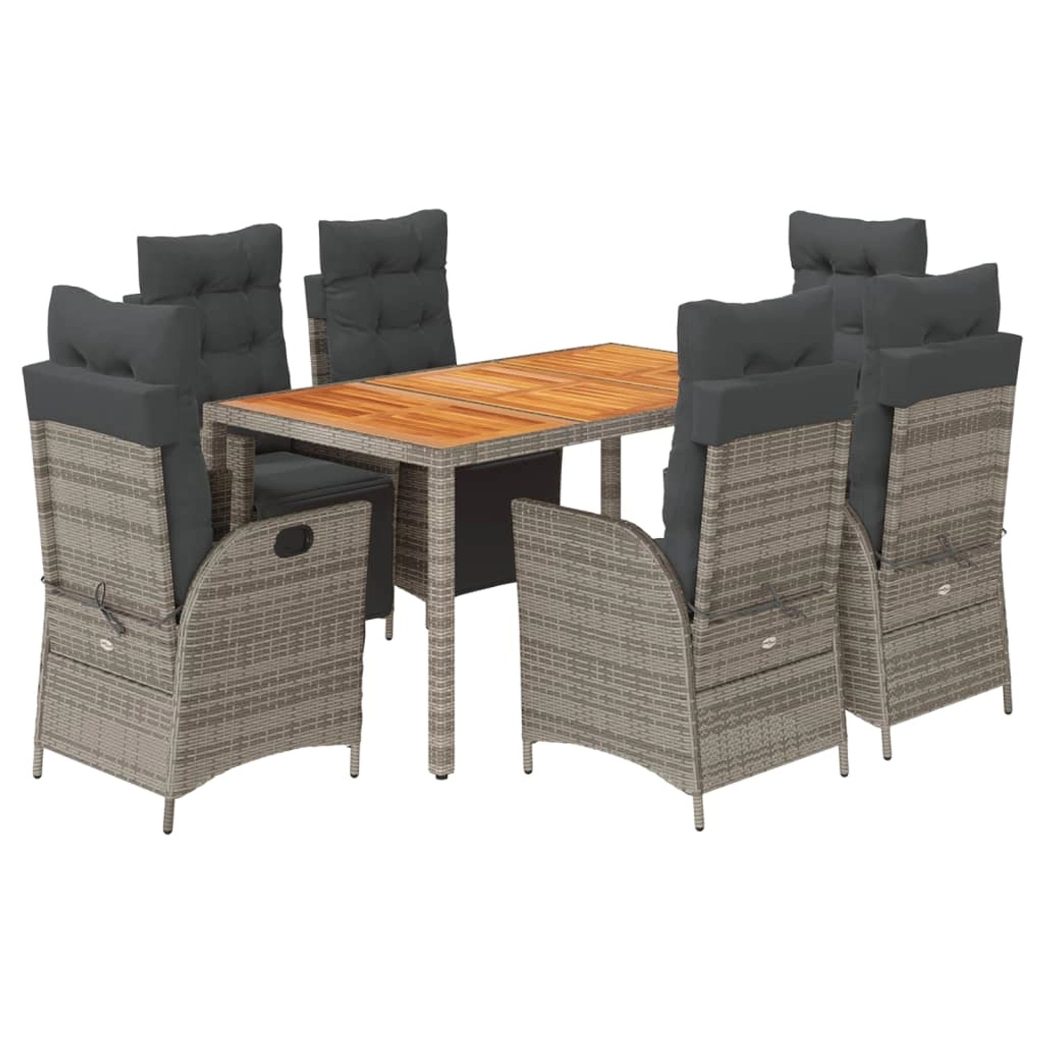 vidaXL 7-Tlg Garten-Essgruppe mit Kissen Grau Poly Rattan 3213347 vidaXL 7-Tlg Garten-Essgruppe mit Kissen Grau Poly Rattan 3213347 von VIDAXL