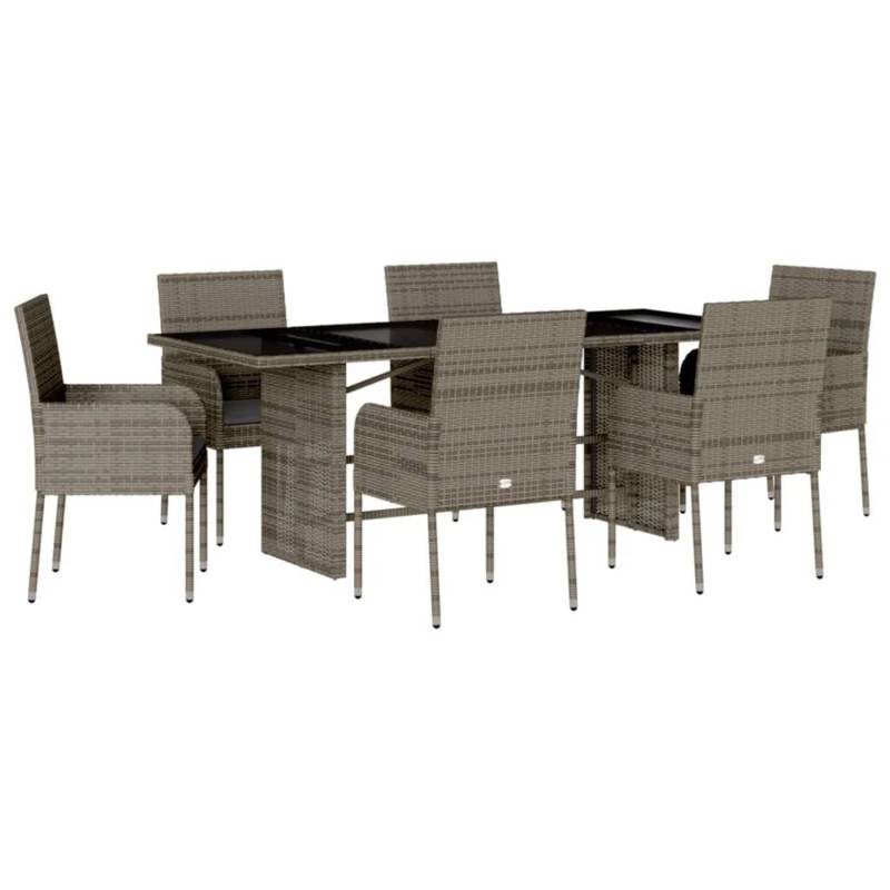 vidaXL 7-Tlg Garten-Essgruppe mit Kissen Grau Poly Rattan 3213508 vidaXL 7-Tlg Garten-Essgruppe mit Kissen Grau Poly Rattan 3213508 von VIDAXL