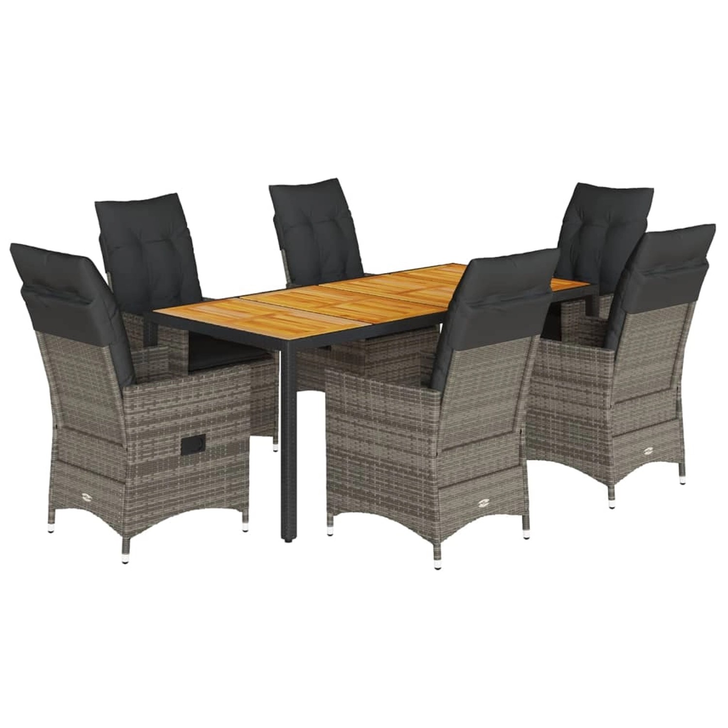vidaXL 7-Tlg Garten-Essgruppe mit Kissen Grau Poly Rattan 3276729 vidaXL 7-Tlg Garten-Essgruppe mit Kissen Grau Poly Rattan 3276729 von VIDAXL