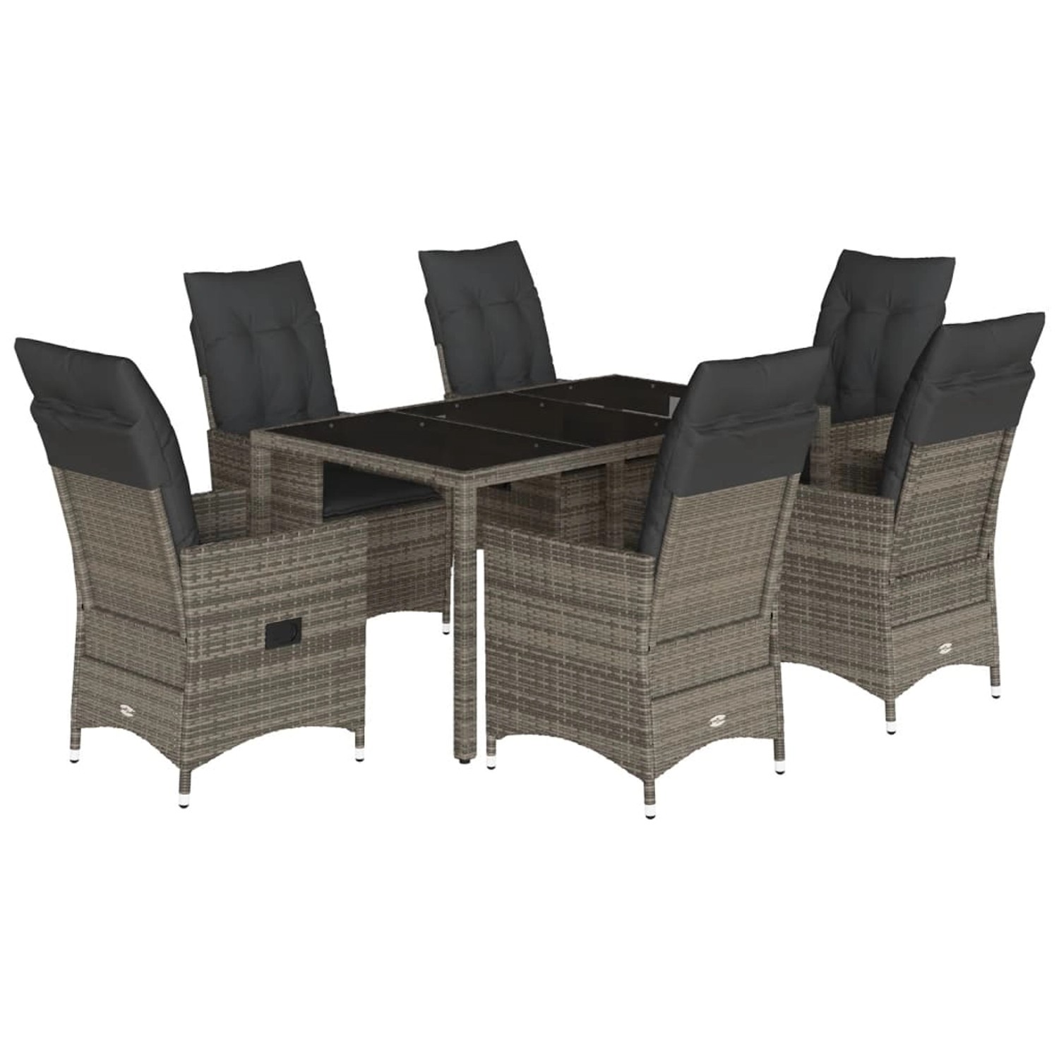 vidaXL 7-Tlg Garten-Essgruppe mit Kissen Grau Poly Rattan 3276739 vidaXL 7-Tlg Garten-Essgruppe mit Kissen Grau Poly Rattan 3276739 von VIDAXL
