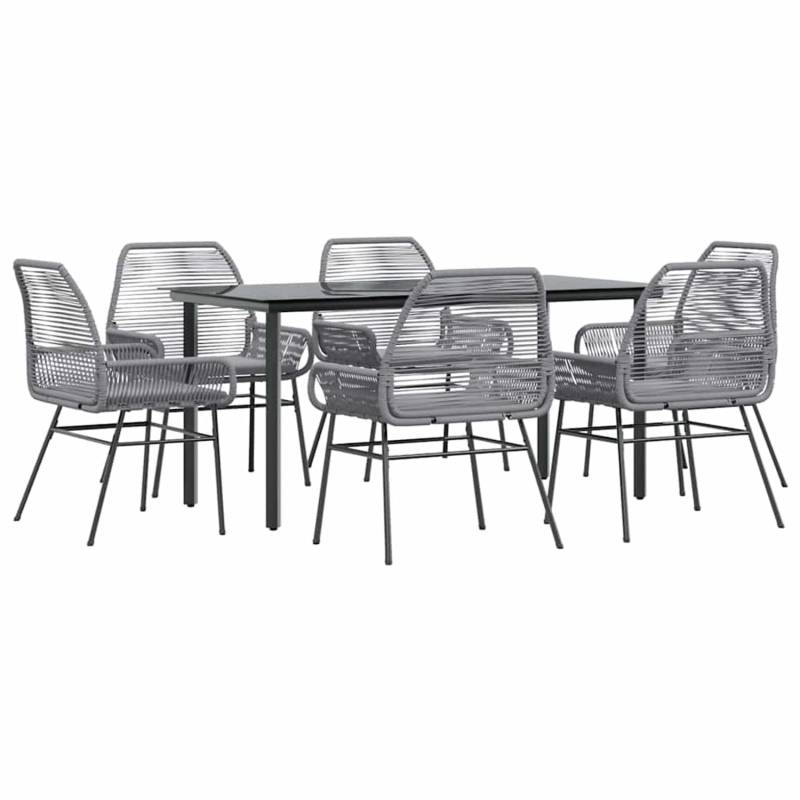 vidaXL 7-Tlg Garten-Essgruppe mit Kissen Grau Poly Rattan Glas 3334580 vidaXL 7-Tlg Garten-Essgruppe mit Kissen Grau Poly Rattan Glas 3334580 von VIDAXL