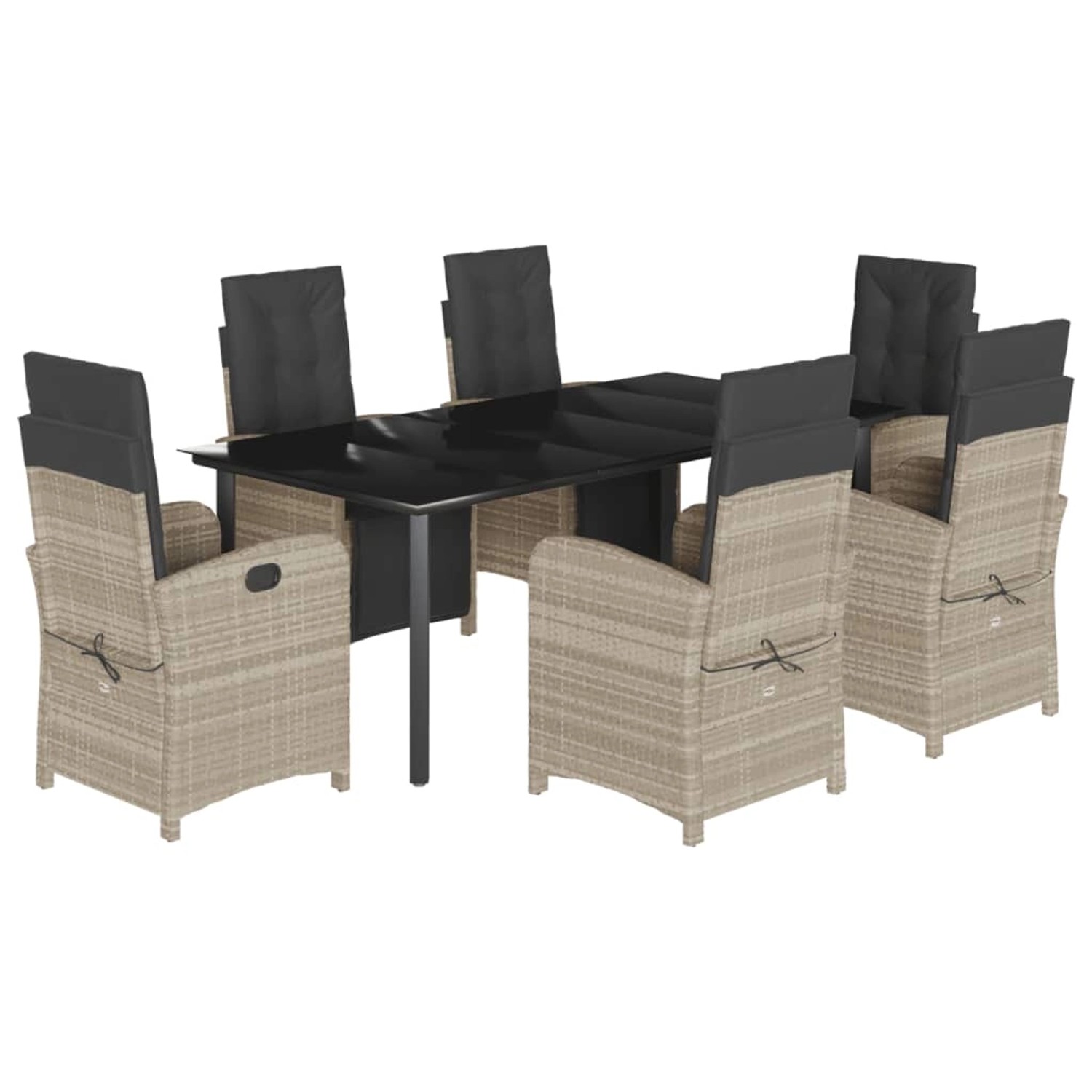 vidaXL 7-Tlg Garten-Essgruppe mit Kissen Hellgrau Poly Rattan 3212610 vidaXL 7-Tlg Garten-Essgruppe mit Kissen Hellgrau Poly Rattan 3212610 von VIDAXL