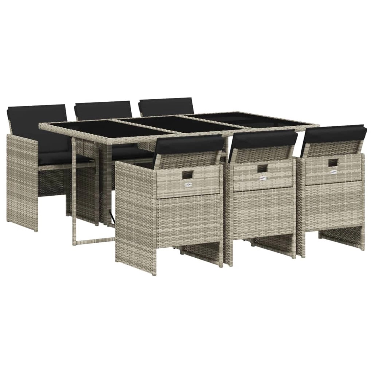 vidaXL 7-Tlg Garten-Essgruppe mit Kissen Hellgrau Poly Rattan 3277678 vidaXL 7-Tlg Garten-Essgruppe mit Kissen Hellgrau Poly Rattan 3277678 von VIDAXL