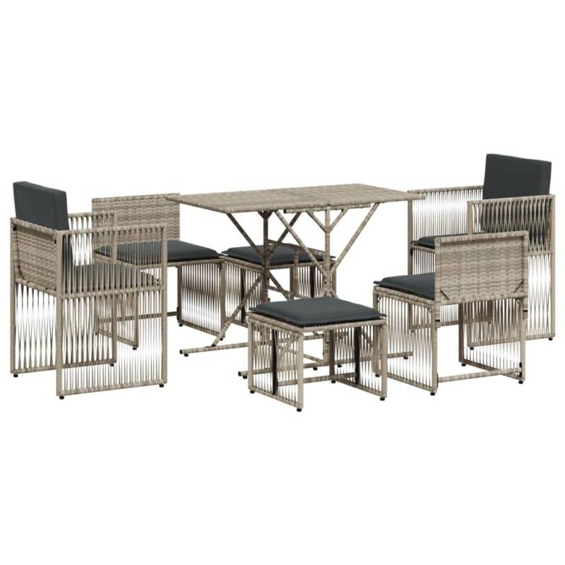 vidaXL 7-Tlg Garten-Essgruppe mit Kissen Hellgrau Poly Rattan 369014 vidaXL 7-Tlg Garten-Essgruppe mit Kissen Hellgrau Poly Rattan 369014 von VIDAXL