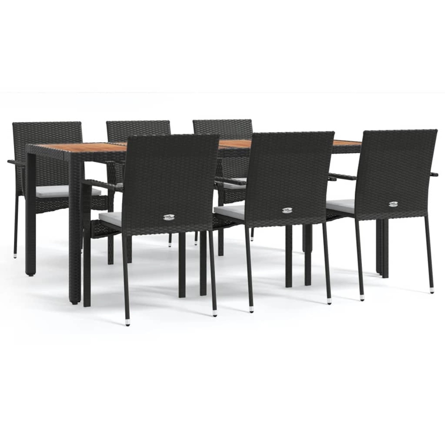 vidaXL 7-Tlg Garten-Essgruppe mit Kissen Schwarz Poly Rattan 3184991 vidaXL 7-Tlg Garten-Essgruppe mit Kissen Schwarz Poly Rattan 3184991 von VIDAXL
