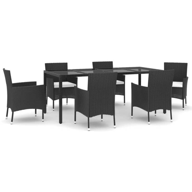 vidaXL 7-Tlg Garten-Essgruppe mit Kissen Schwarz Poly Rattan 3187320 vidaXL 7-Tlg Garten-Essgruppe mit Kissen Schwarz Poly Rattan 3187320 von VIDAXL