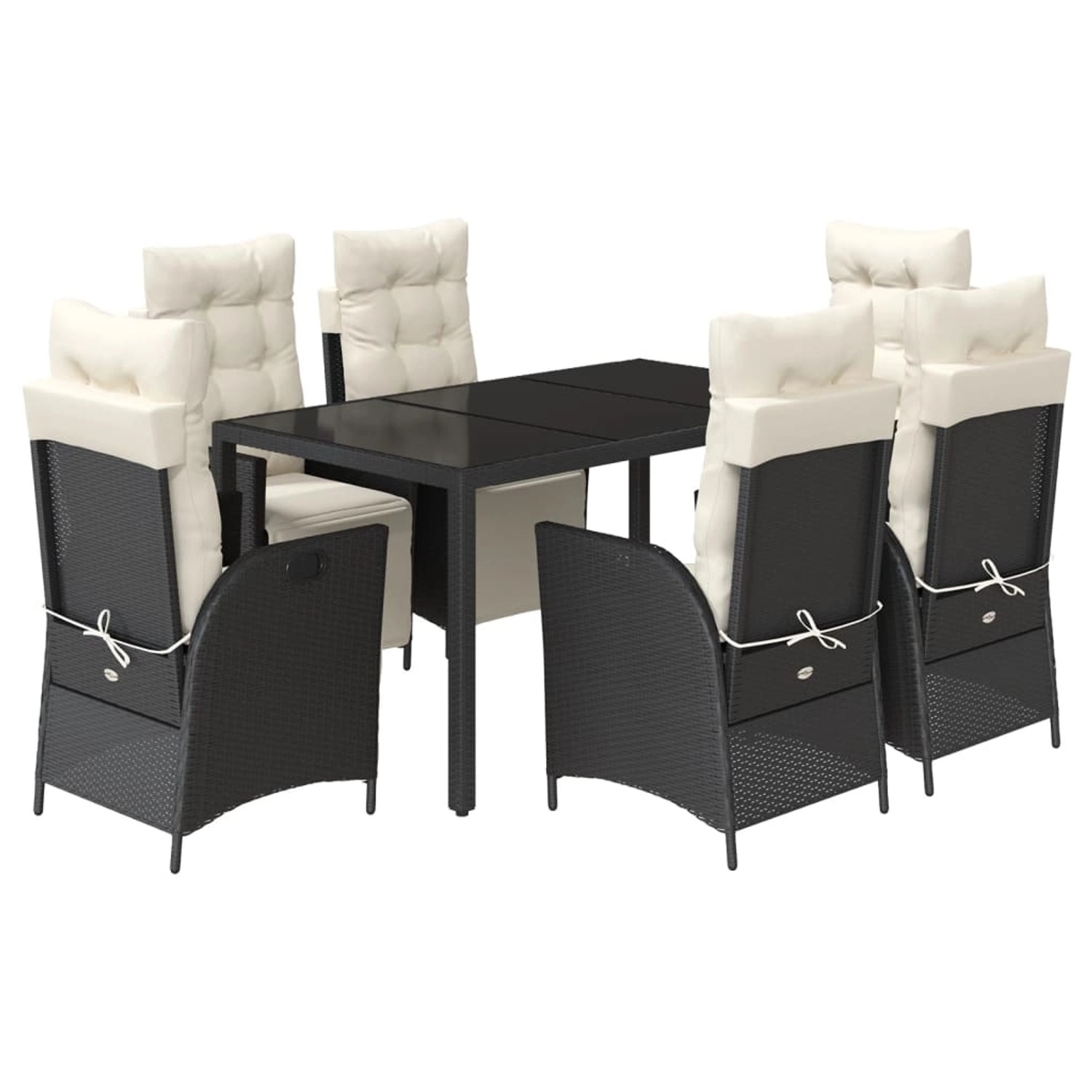 vidaXL 7-Tlg Garten-Essgruppe mit Kissen Schwarz Poly Rattan 3213317 vidaXL 7-Tlg Garten-Essgruppe mit Kissen Schwarz Poly Rattan 3213317 von VIDAXL