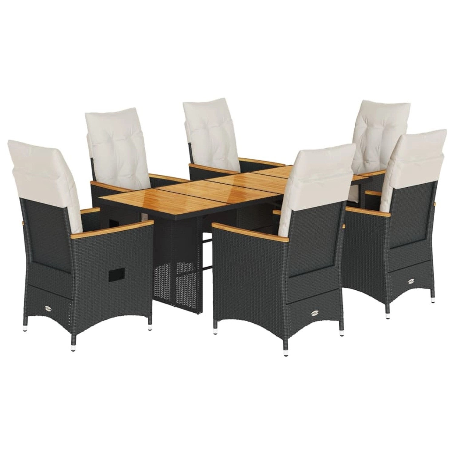 vidaXL 7-Tlg Garten-Essgruppe mit Kissen Schwarz Poly Rattan 3276840 vidaXL 7-Tlg Garten-Essgruppe mit Kissen Schwarz Poly Rattan 3276840 von VIDAXL