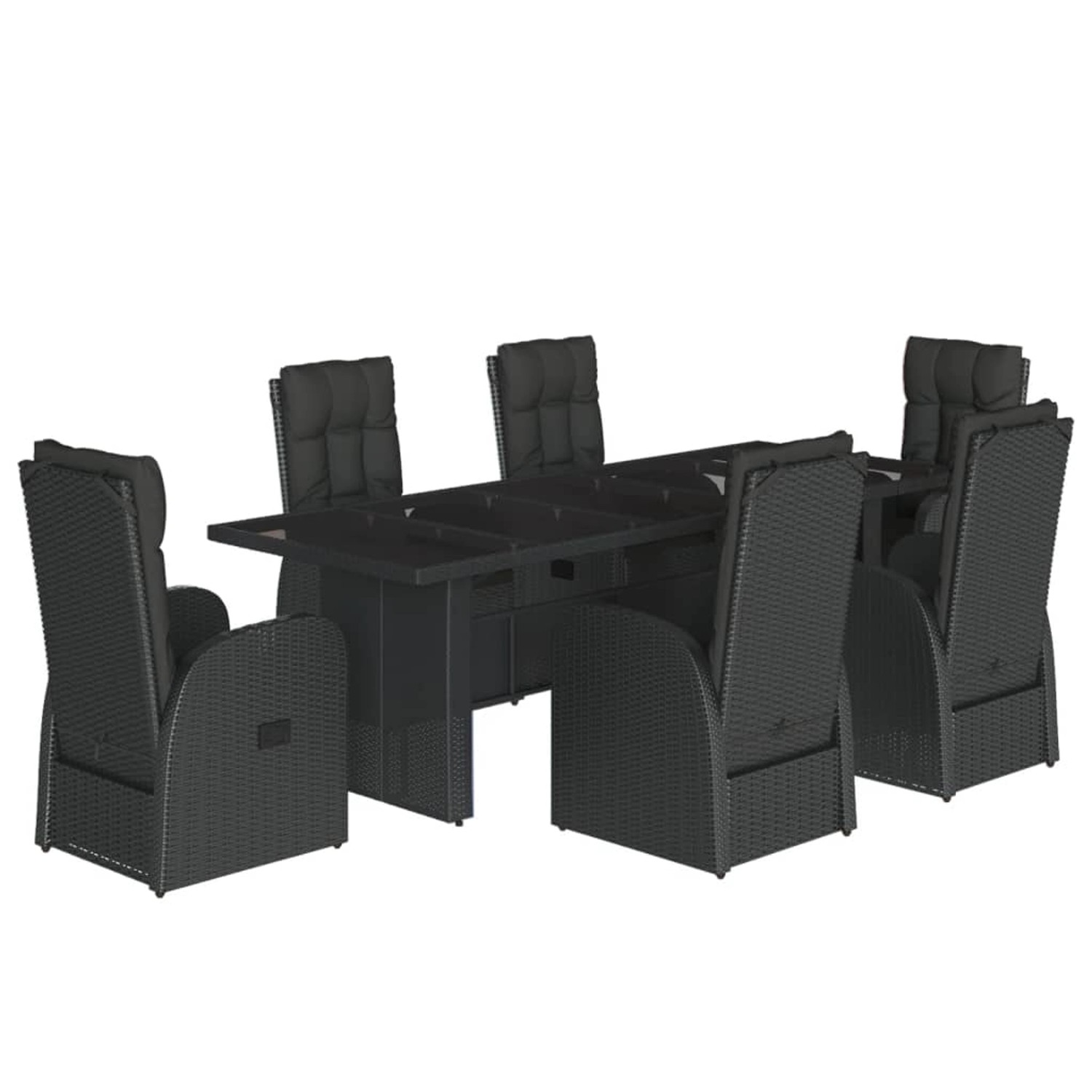vidaXL 7-Tlg Garten-Essgruppe mit Kissen Schwarz Poly Rattan 3277653 vidaXL 7-Tlg Garten-Essgruppe mit Kissen Schwarz Poly Rattan 3277653 von VIDAXL
