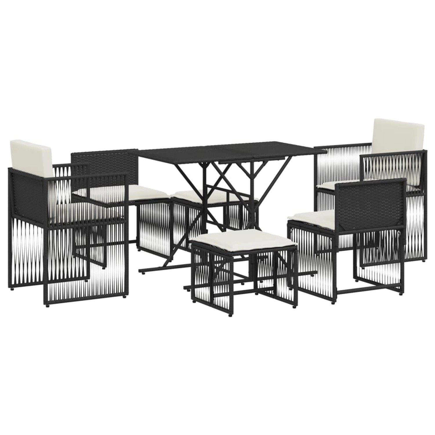 vidaXL 7-Tlg Garten-Essgruppe mit Kissen Schwarz Poly Rattan 369009 vidaXL 7-Tlg Garten-Essgruppe mit Kissen Schwarz Poly Rattan 369009 von VIDAXL