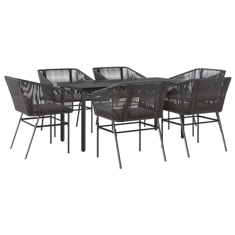 vidaXL 7-Tlg Garten-Essgruppe mit Kissen Schwarz Poly Rattan Glas 3334615 vidaXL 7-Tlg Garten-Essgruppe mit Kissen Schwarz Poly Rattan Glas 3334615 von VIDAXL