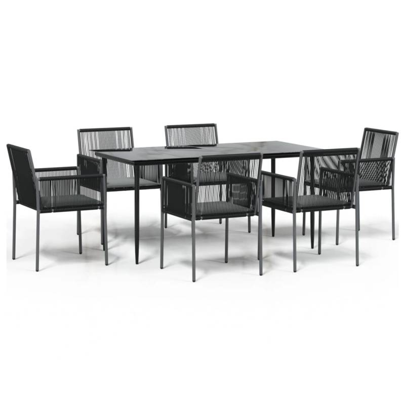 vidaXL 7-Tlg Garten-Essgruppe mit Kissen Schwarz Poly Rattan Stahl 3187070 vidaXL 7-Tlg Garten-Essgruppe mit Kissen Schwarz Poly Rattan Stahl 3187070 von VIDAXL