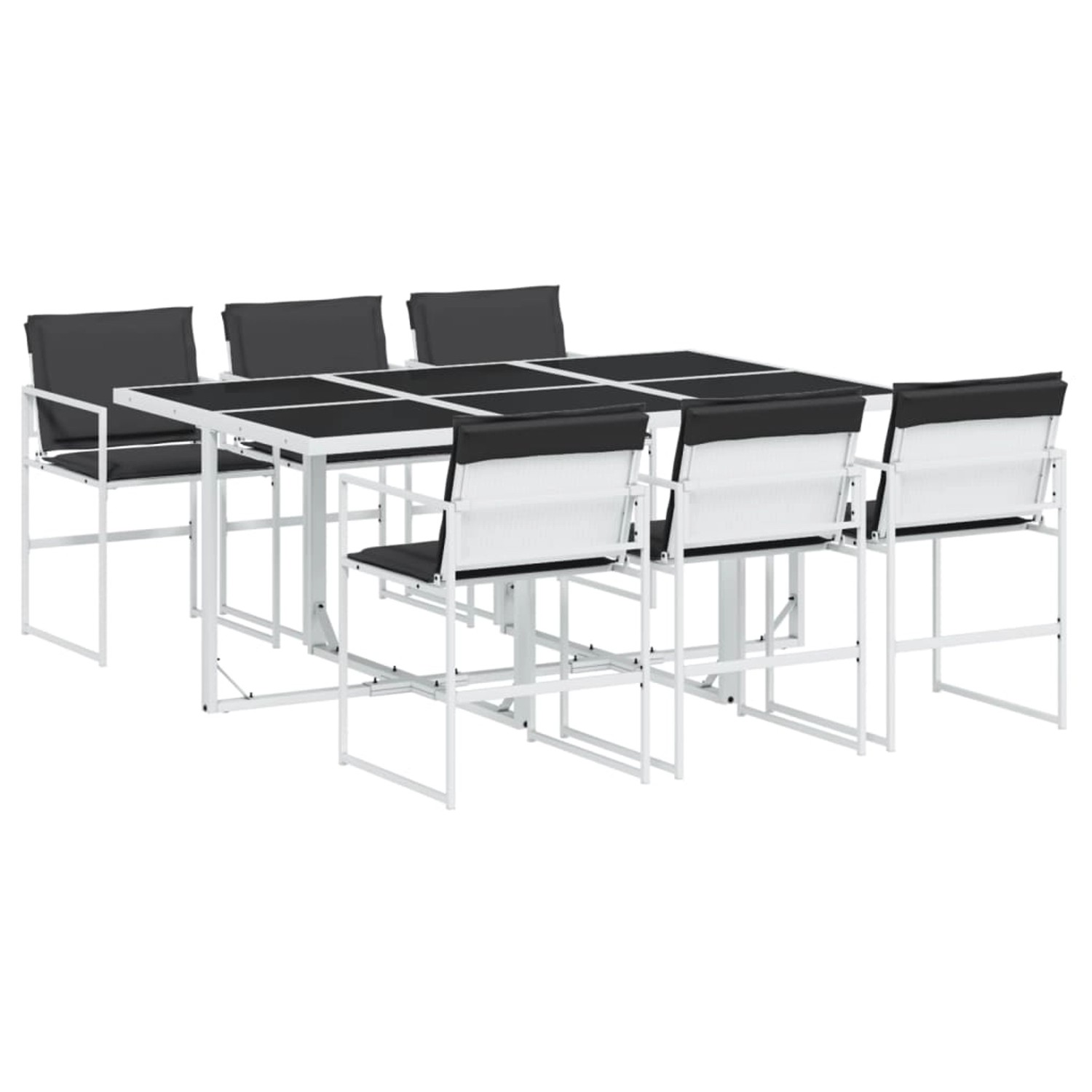 vidaXL 7-Tlg Garten-Essgruppe mit Kissen Weiß Textilene 3295104 vidaXL 7-Tlg Garten-Essgruppe mit Kissen Weiß Textilene 3295104 von VIDAXL