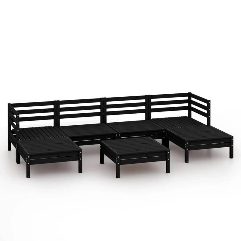 vidaXL 7-Tlg Garten-Lounge-Set Schwarz Massivholz Kiefer 3083343 von VIDAXL