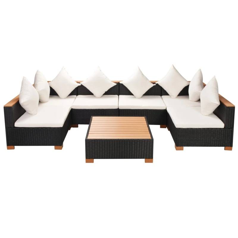vidaXL 7-Tlg Garten-Lounge-Set mit Auflagen Poly Rattan Schwarz 42751 vidaXL 7-Tlg Garten-Lounge-Set mit Auflagen Poly Rattan Schwarz 42751 von VIDAXL