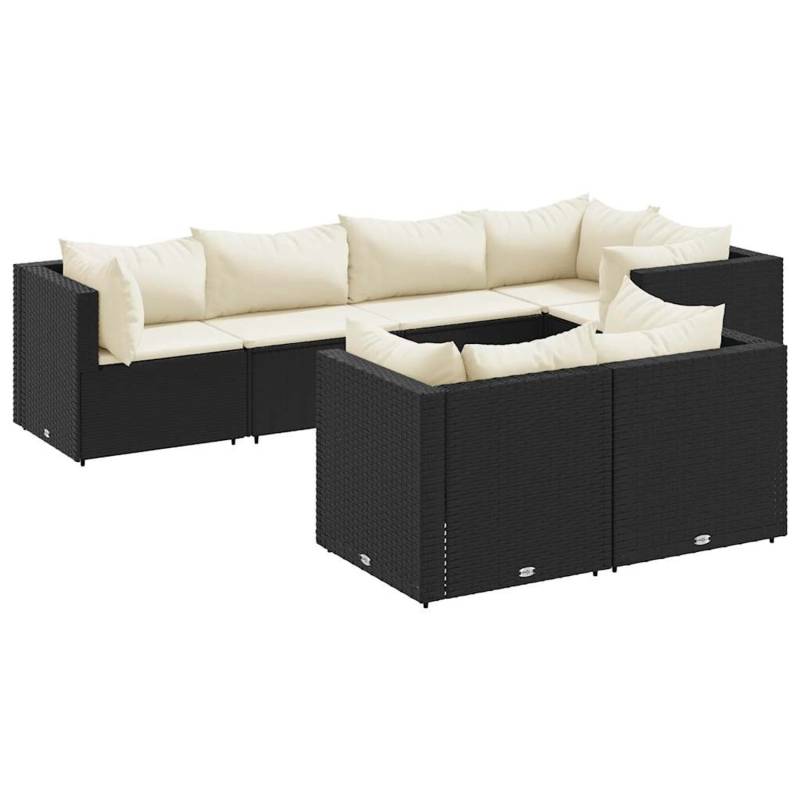 vidaXL 7-Tlg Garten-Lounge-Set mit Kissen Schwarz Poly Rattan 3308184 vidaXL 7-Tlg Garten-Lounge-Set mit Kissen Schwarz Poly Rattan 3308184 von VIDAXL